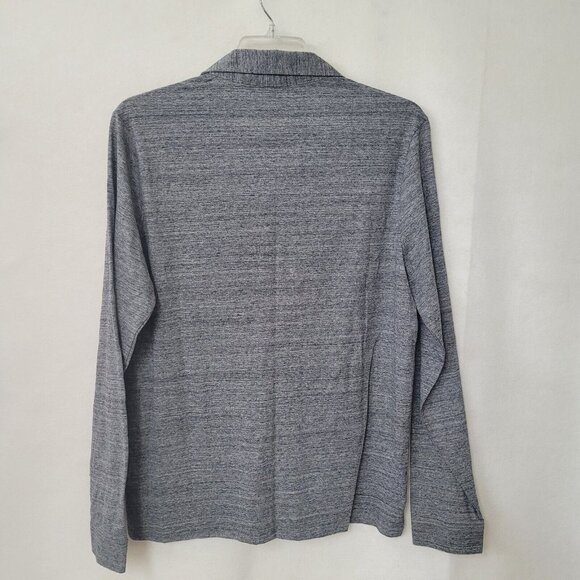 Guess Shirt Mens XL Heathered Grey Knit Long Sleeve Button Up Pocket Stretch - Picture 9 of 12